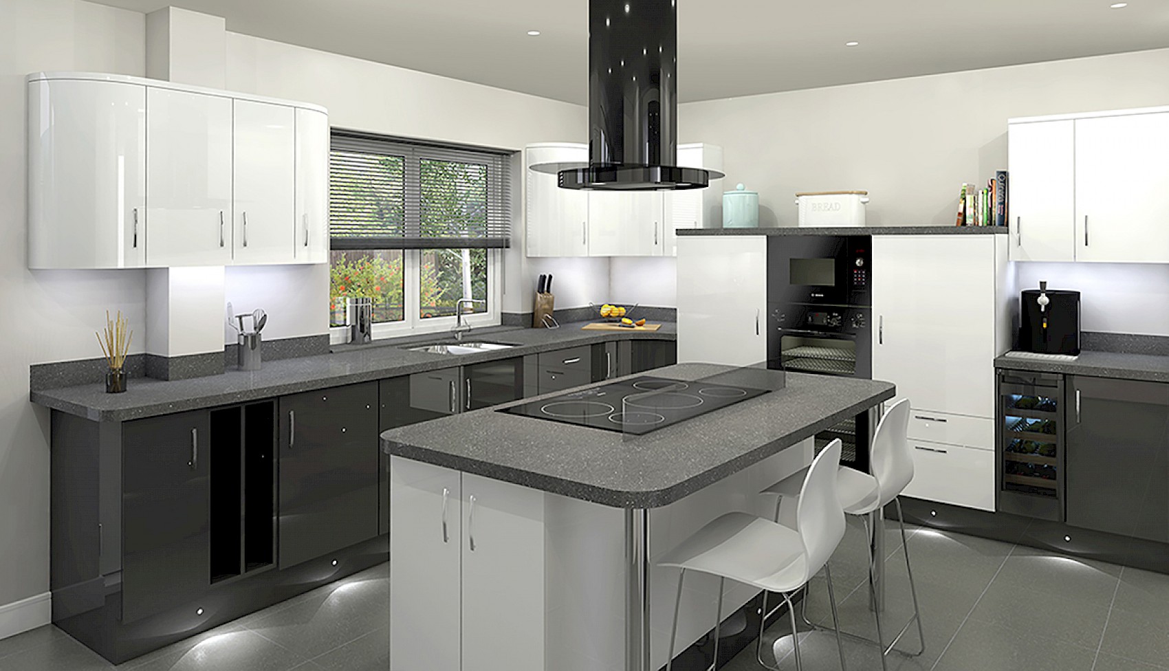 Photo realistic rendering of kitchen interior