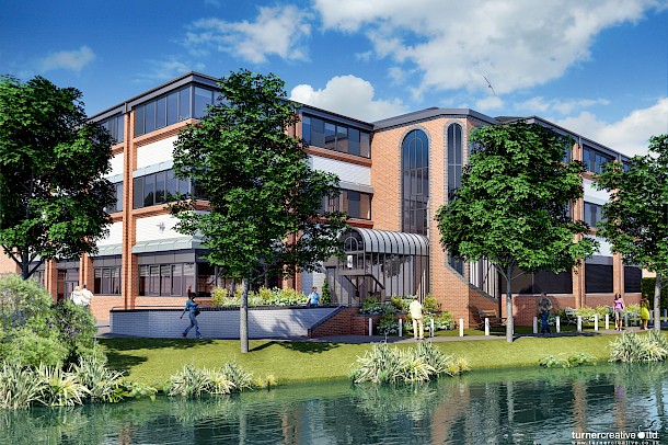 Riverbank commercial property artists impression